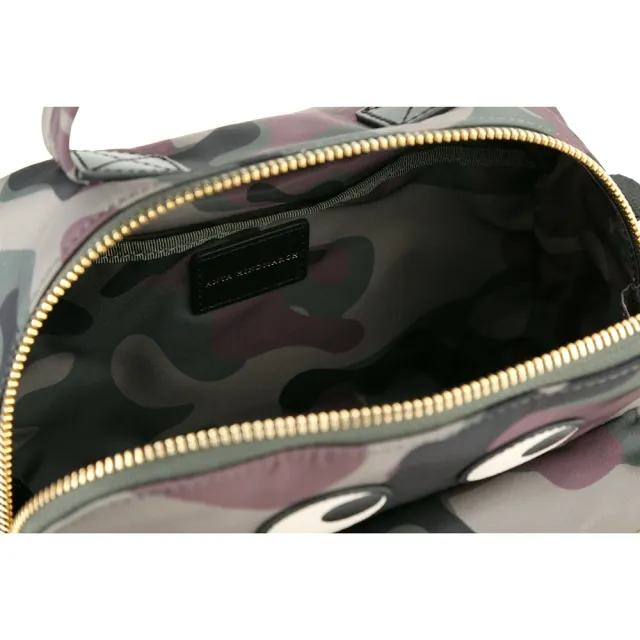 【ANYA HINDMARCH】Eyes 大眼睛迷彩圖騰尼龍手提 斜背包(設計師 英國精品 兩用包)