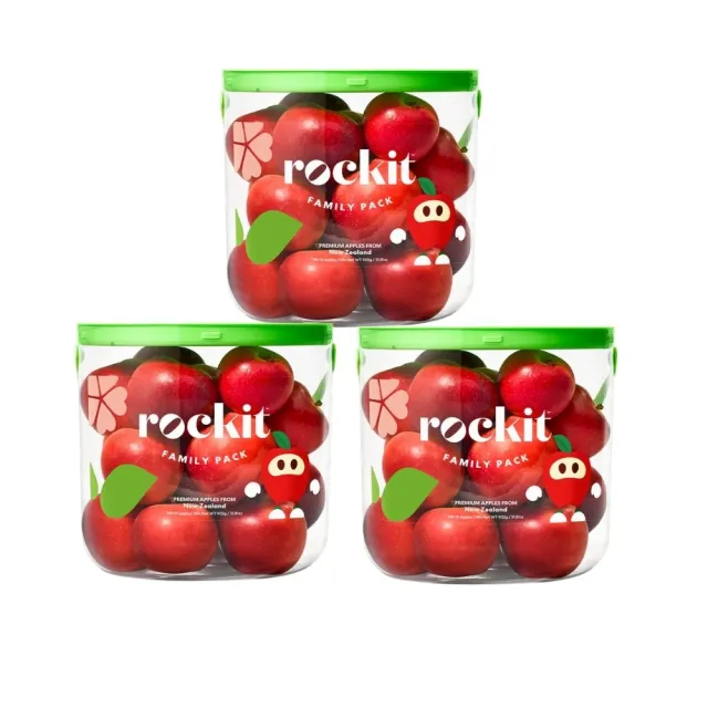 【FruitGo 馥果】冷藏出貨-紐西蘭 樂淇蘋果小家庭號3桶/箱(每桶586g約7-9粒)(水果禮盒送禮)