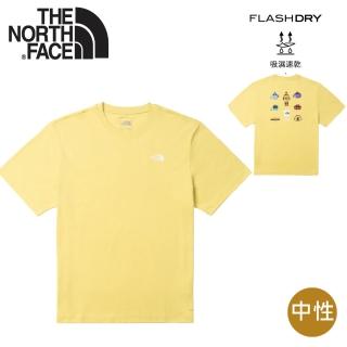 【The North Face】中性 (60週年裝備)排汗快乾短T AP《芥末黃》8GVU/吸濕排汗/圓領/運動上衣
