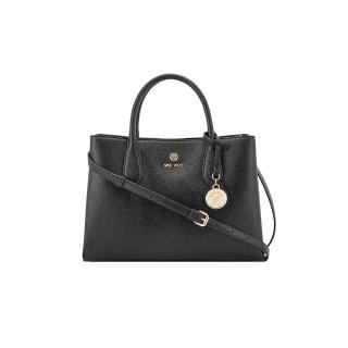 【NINE WEST】KYRIE 經典方形手提兩用包 斜背包-黑色(567206)