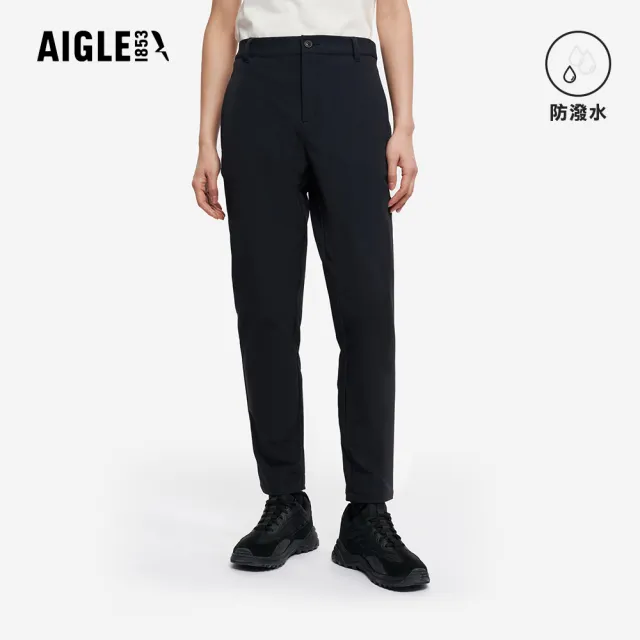 【AIGLE】女 防潑保暖彈性長褲|AG-5A264A100 黑色(防風褲 保暖褲 彈性褲 防潑水 防水褲 機能褲)