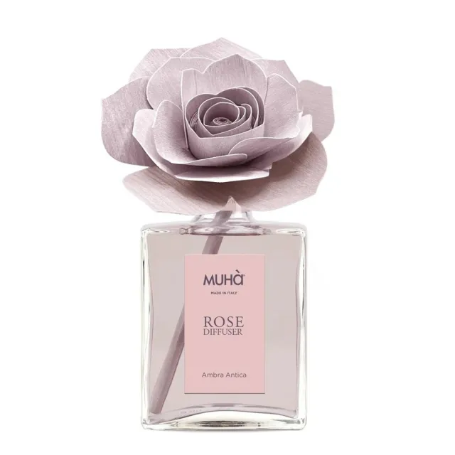 【MUHa】義大利進口室內香氛-粉玫瑰花-古董琥珀 200ml(室內擴香、居家香氛)