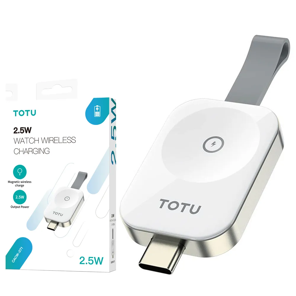 【TOTU】Apple Watch/Ultra/SE 全系列 TO Type-C 旅行攜帶型磁吸快充無線充電器 鋅系列