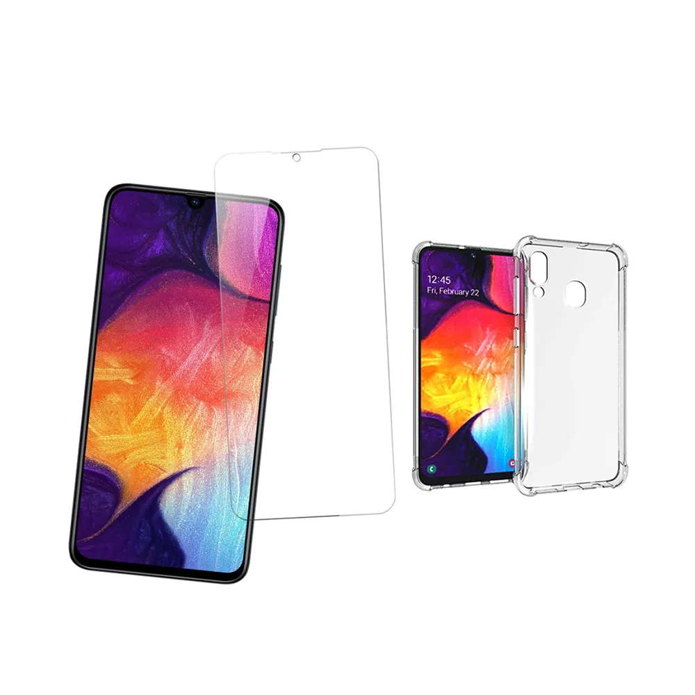 三星 Samsung A30 高清透明玻璃鋼化膜手機保護貼(買 A30保護貼 送 A30手機殼)