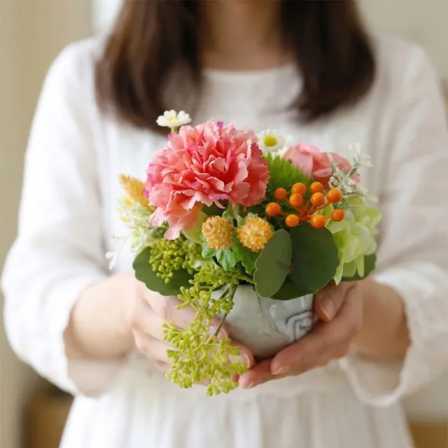 【HUGO DECO 榆果傢飾】深粉康乃馨甜美香氛花禮(母親節/花禮/佈置/禮物/永不凋零)