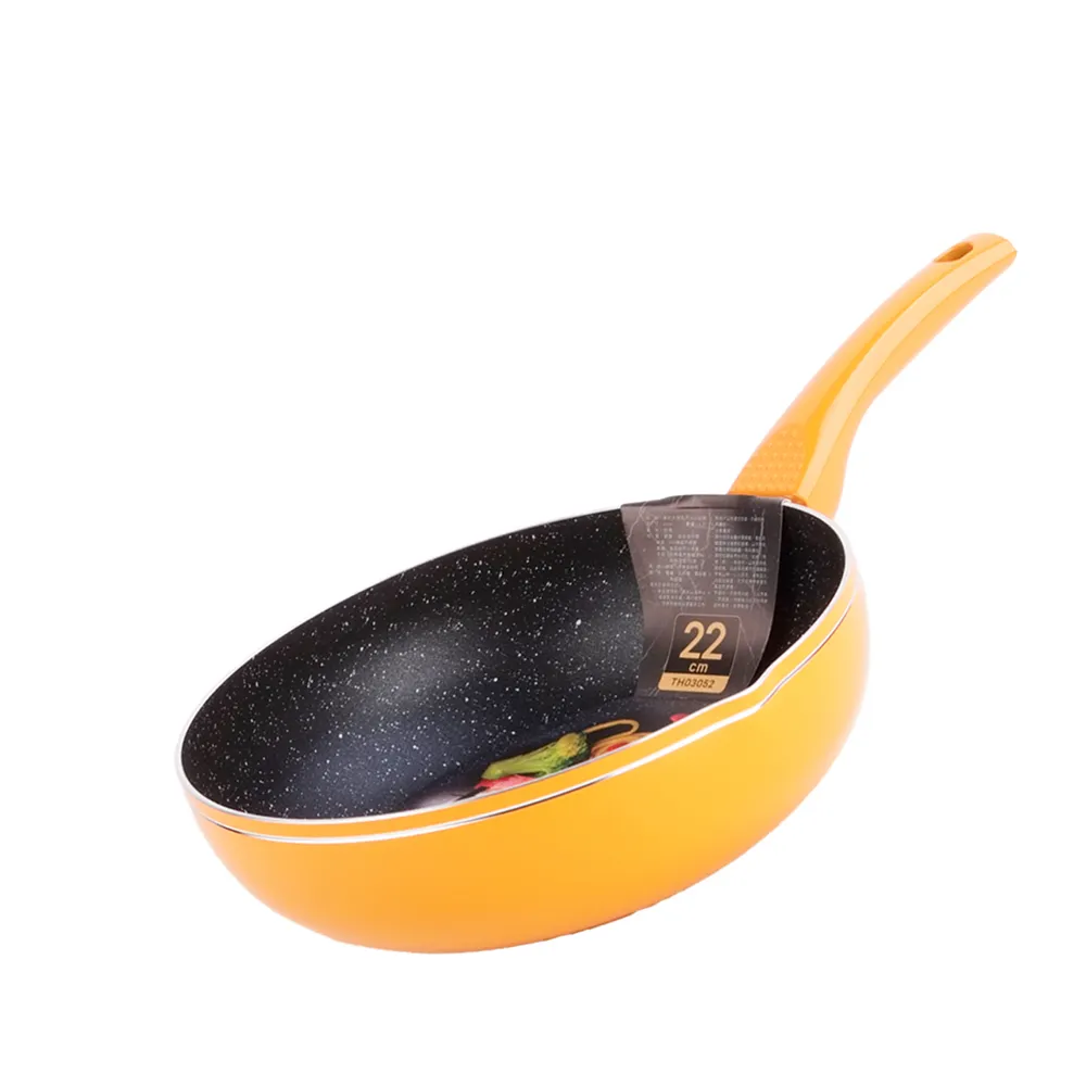 【Chieh Pao 潔豹】導磁底大理石不沾小炒鍋 22CM(台灣製精品 IH電磁爐可用 不沾鍋 平底鍋)
