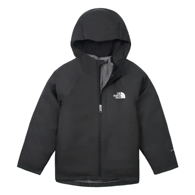 【The North Face 官方旗艦】北面兒童黑色DRYVENT防水連帽三合一外套｜8CUSJK3