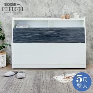 【南亞塑鋼】MIT台灣製 | 5尺雙人二格塑鋼床頭箱(不含床底-鐵刀木色)