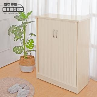【南亞塑鋼】MIT台灣製 | 2.4尺雙捲門防水塑鋼鞋櫃(白橡色)