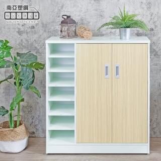 【南亞塑鋼】MIT台灣製 | 3尺左開放二門防水塑鋼鞋櫃(黃橡木色)