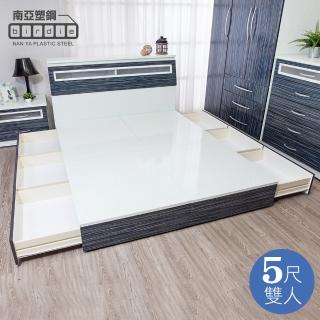 【南亞塑鋼】MIT台灣製 | 5尺雙人六抽屜收納塑鋼床底(不含床頭箱-鐵刀木色)