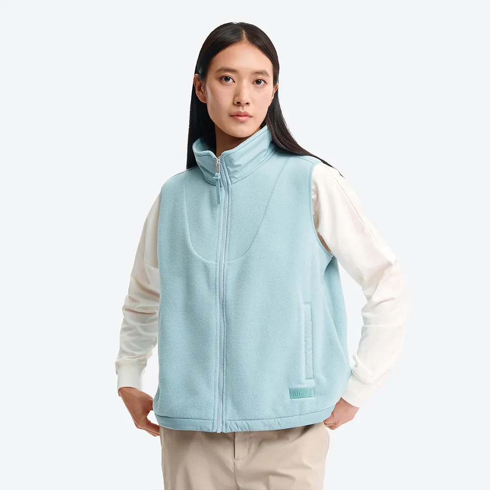【AIGLE】女 POLARTEC 刷毛保暖背心｜AG-5A232A251 迷霧藍(女背心 保暖背心 刷毛外套 刷毛背心)