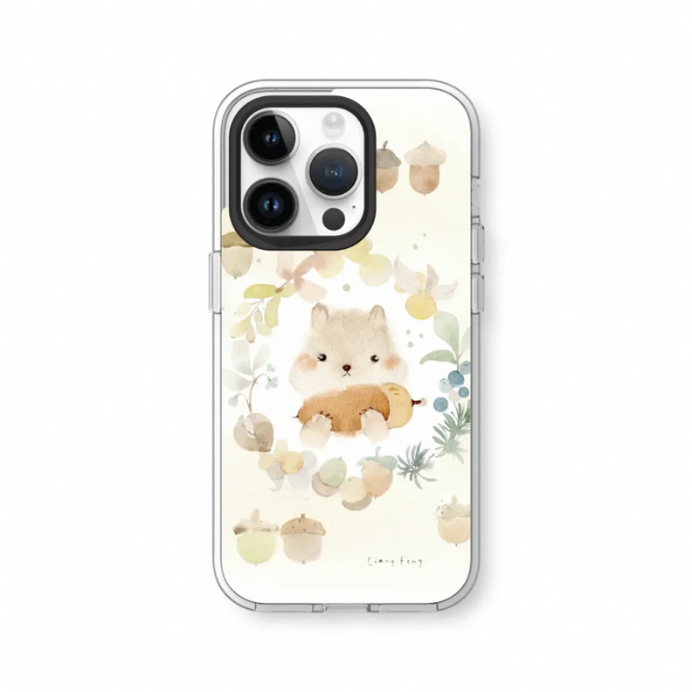 【RHINOSHIELD 犀牛盾】iPhone 13/13 Pro/13 Pro Max/Clear透明防摔手機殼/涼丰系列-松果與小松鼠(涼丰)