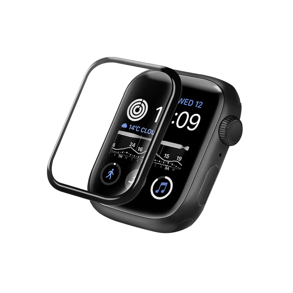 【General】Apple Watch 保護貼 S11/10/9/8/7-1/SE/Ultra系列 3D滿版透明陶瓷膜 螢幕保護貼(黑框)