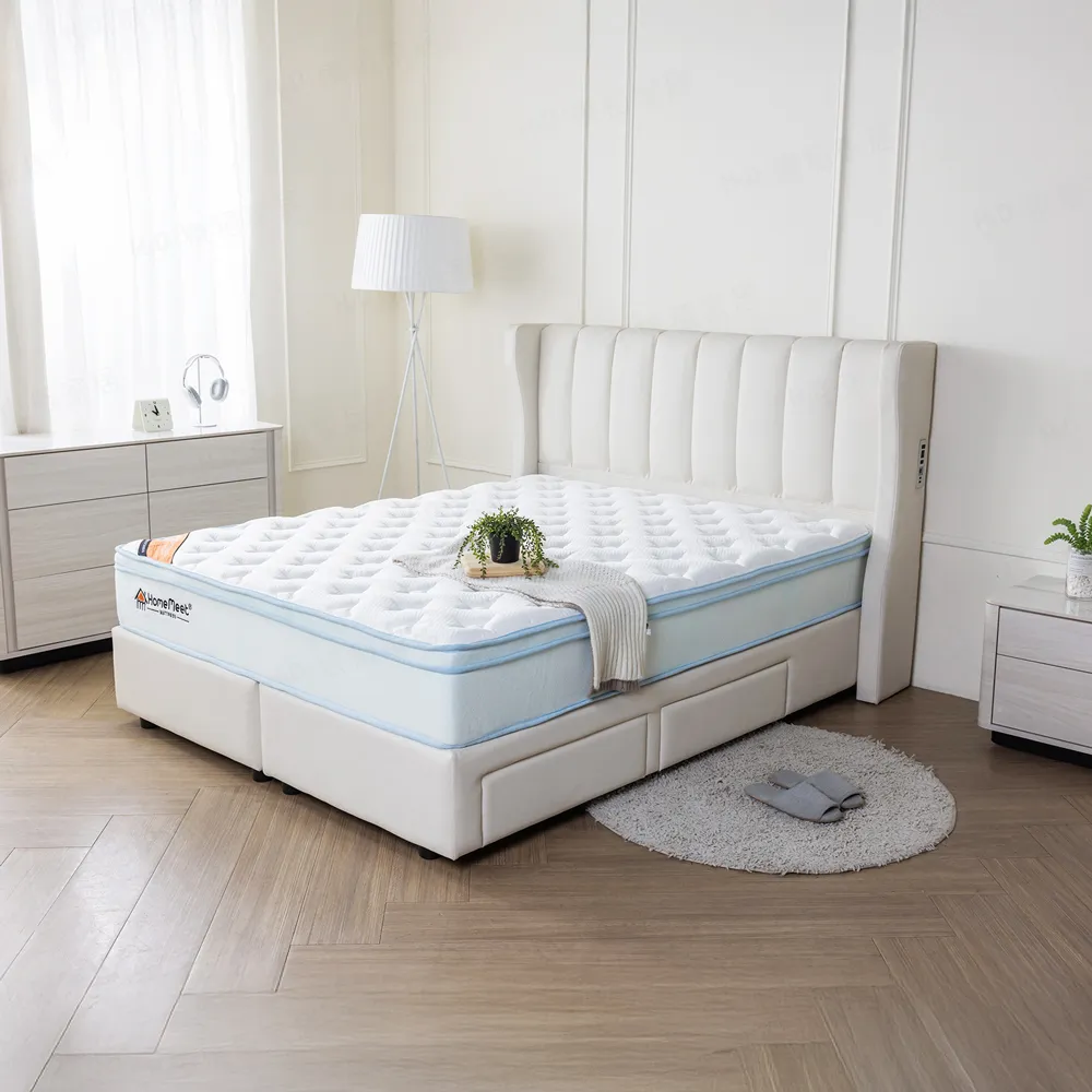 【H&D 東稻家居】台灣製里彭貓抓皮二抽插座床組3.5尺-床頭+床底(MIT 防潑 六分板 單人加大)