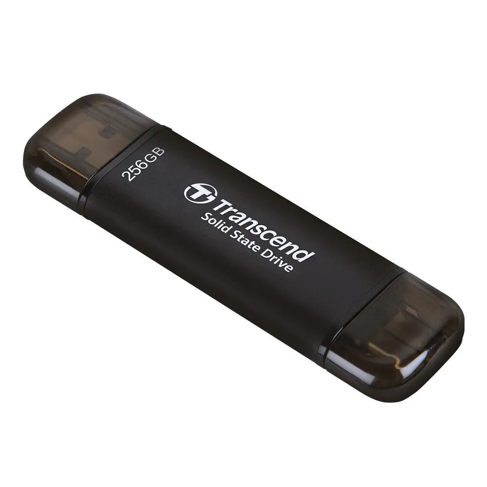 【Transcend 創見】ESD310C 256GB USB3.2 高效能雙介面SSD固態行動碟-太空黑(TS256GESD310C)