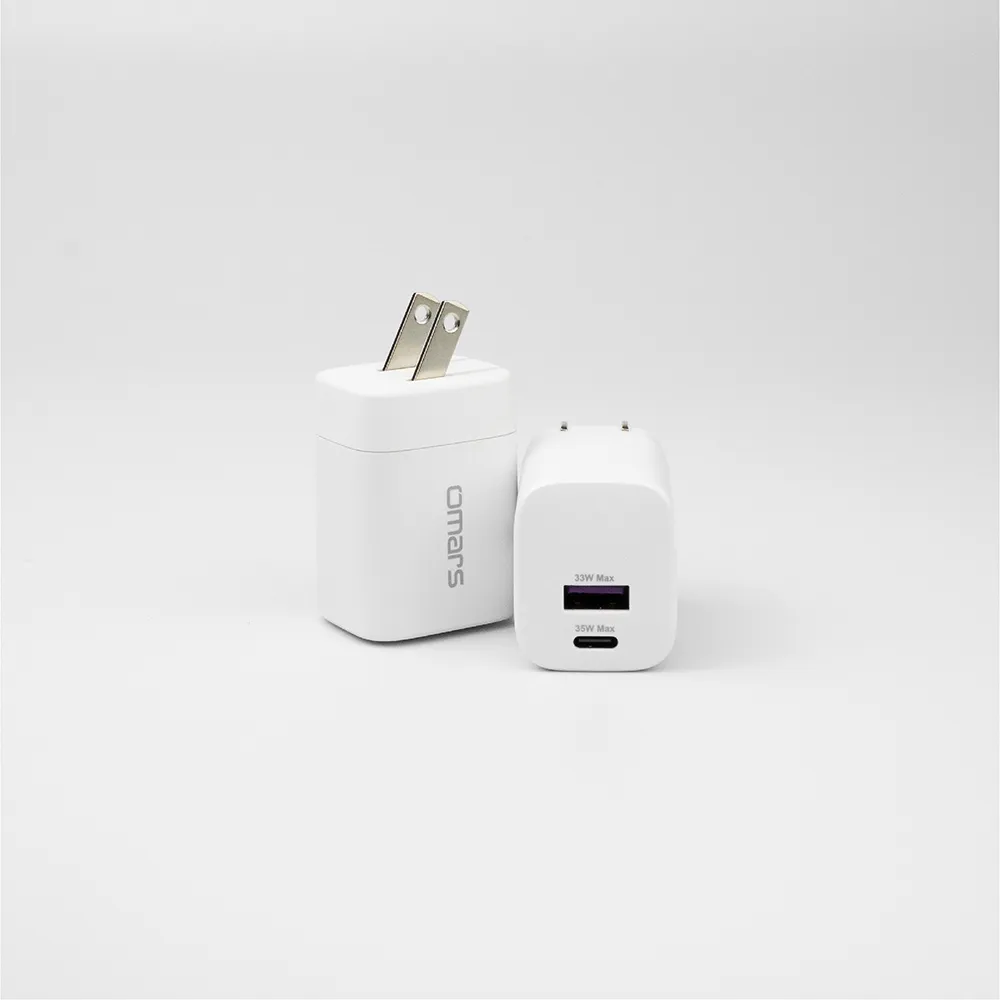【Omars】35W GaN氮化鎵 兩孔快速充電器(支援iPhone iPad快充)