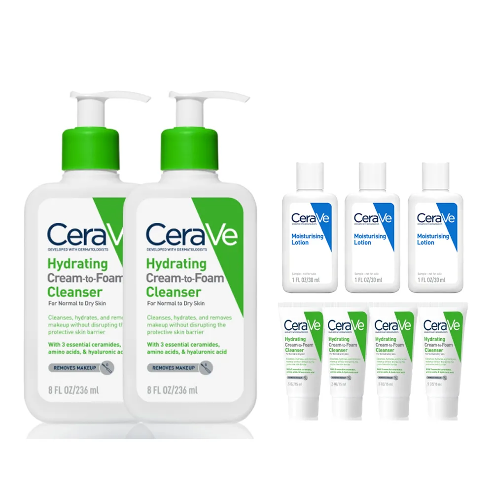 【CeraVe適樂膚】獨家限定★溫和洗卸泡沫潔膚乳 買2送7(洗臉卸妝)