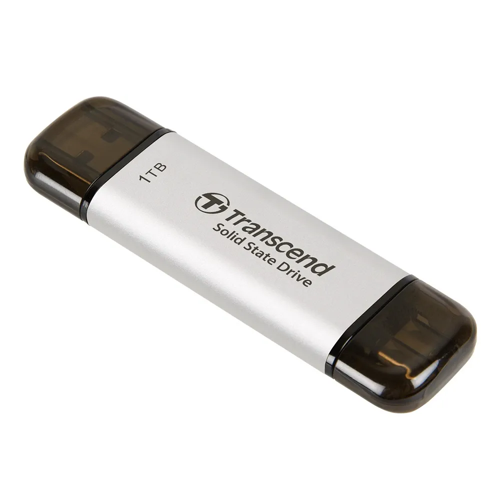 【Transcend 創見】ESD310S 1TB USB3.2 高效能雙介面 外接SSD行動固態硬碟-極光銀(TS1TESD310S)
