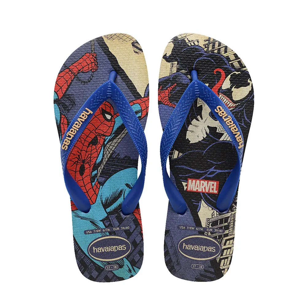 【havaianas 哈瓦仕】拖鞋 男鞋 女鞋 漫威 復仇者聯盟 蜘蛛人 Top Marvel Classics 藍 4147012-2711U