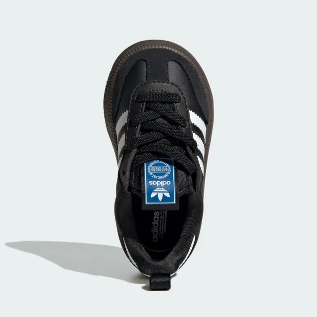 【adidas 愛迪達】運動鞋 童鞋 小童 兒童 套穿式 三葉草 SAMBA QUICKON I 黑 KK2179(C5609)
