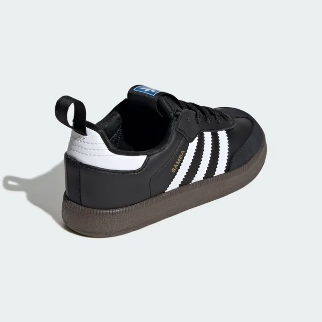 【adidas 愛迪達】運動鞋 童鞋 中童 兒童 套穿式 三葉草 SAMBA QUICKON K 黑 KK2178(C5596)