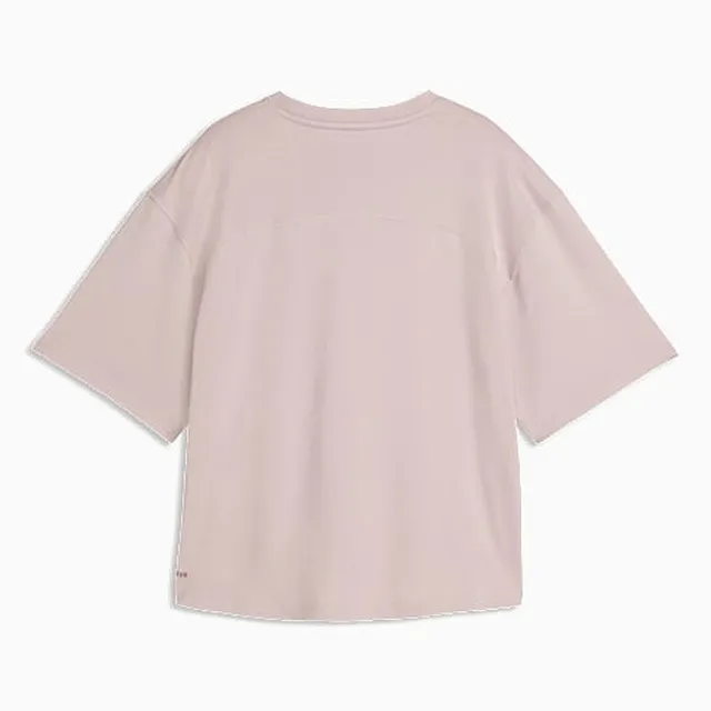 【PUMA】短袖上衣 女 寬鬆 短版 歐規 Cloudspun 粉 52745749