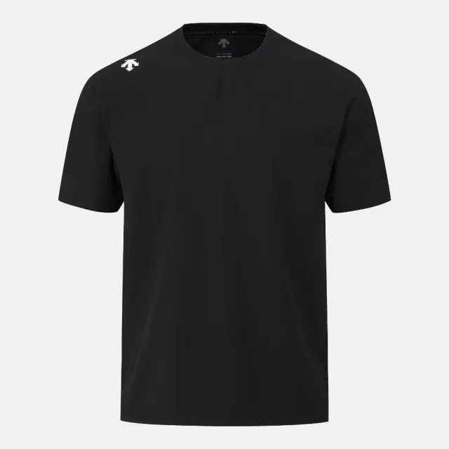 【DESCENTE】短袖上衣 男 快排 WOVEN SHORT SLEEVE T-SHIRT 黑 SR321TTS75-BLK0