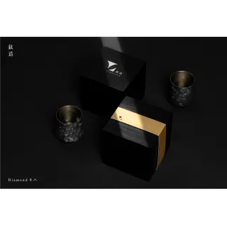 【Titanium 鈦造】TiO 獨夜・BLACK & GOLD 限定 曜晶杯・晶鈦黑限定 雙層結構 275ml(鈦保溫杯 保溫杯)