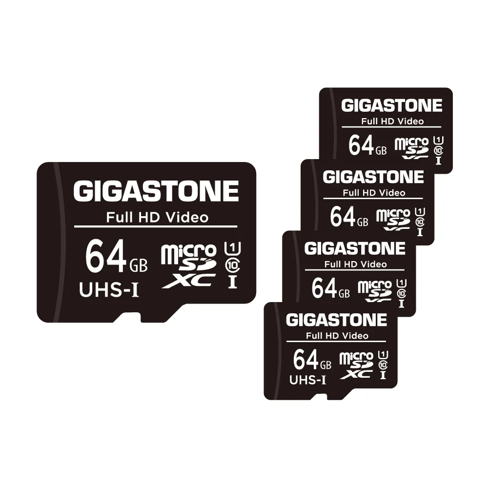【Gigastone 立達國際】5入組microSDXC UHS-Ⅰ U1 64GB相機攝影記憶卡(64G/支援兒童相機/手機/相機/音箱)