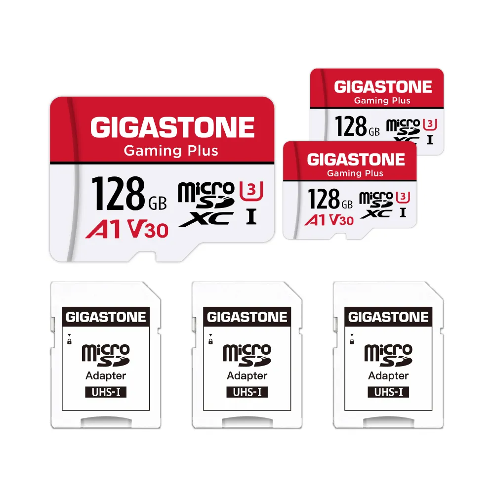 【Gigastone 立達國際】Gaming Plus microSDXC UHS-Ⅰ U3 A1V30 128GB遊戲專用記憶卡-3入組(Switch/GoPro)