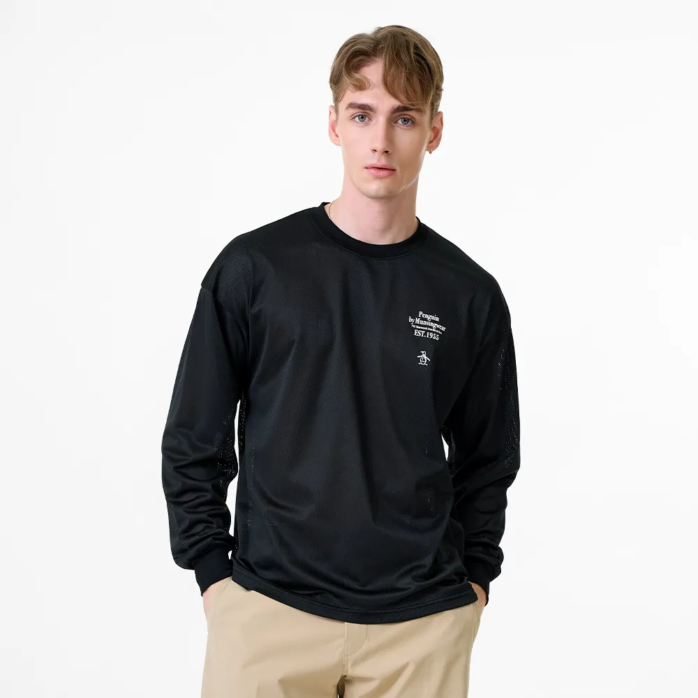 【Munsingwear】企鵝牌 男款黑色 網路獨家 舒適版型穿搭必備長袖T恤 MGWP2L01