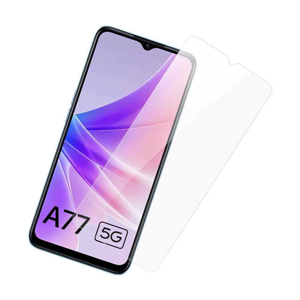 OPPO A77 5G 2022 6.5吋 透明高清9H玻璃鋼化膜手機保護貼(3入 A77保護貼 A77鋼化膜)