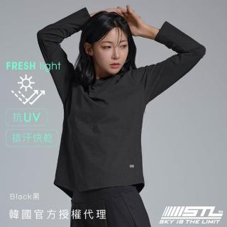 【STL】韓國瑜伽 FRESH light Basic 抗UV防曬 基本款 微合身 連肩袖 女 運動 長袖 ( Black黑)