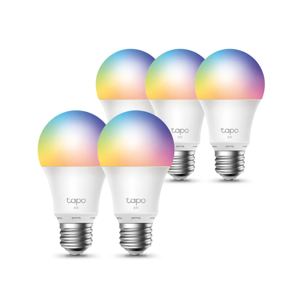 【TP-Link】五入組-Tapo L530E 1600萬色 多彩調節 8.7W 節能LED Wi-Fi 全彩智能燈泡(支援Google音箱)