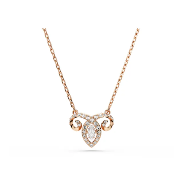 【SWAROVSKI 施華洛世奇】官方直營 十二生肖- 羊年鏈墜 混合式切割 白色 鍍玫瑰金色 | 5753321