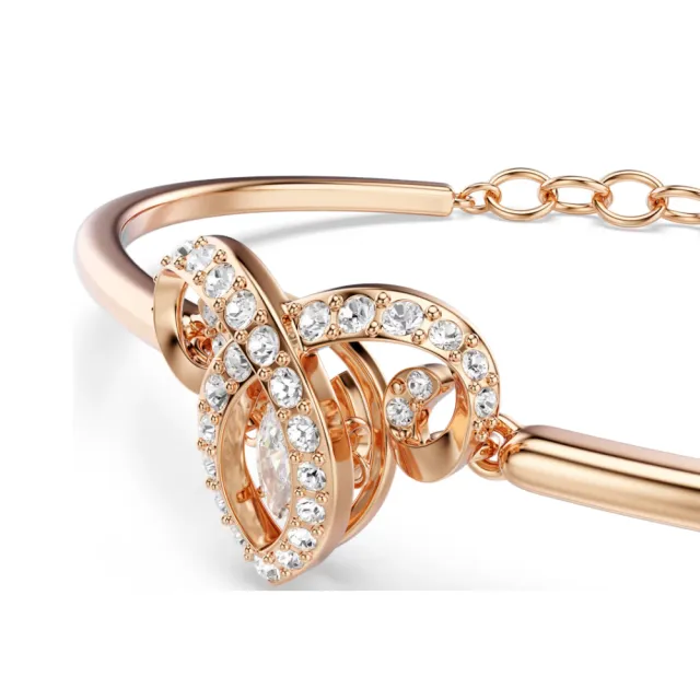 【SWAROVSKI 施華洛世奇】官方直營 十二生肖- 羊年手鐲 混合式切割 白色 鍍玫瑰金色 | 5753323
