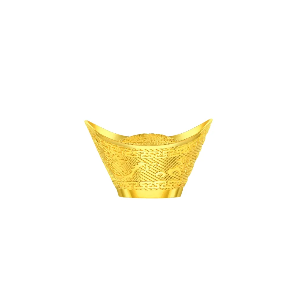 【周大福】招財進寶金元寶黃金擺件_計價黃金(小款)