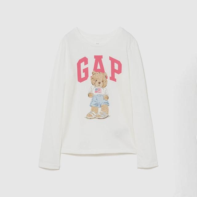 【GAP】兒童圖案T恤-米白(915888)