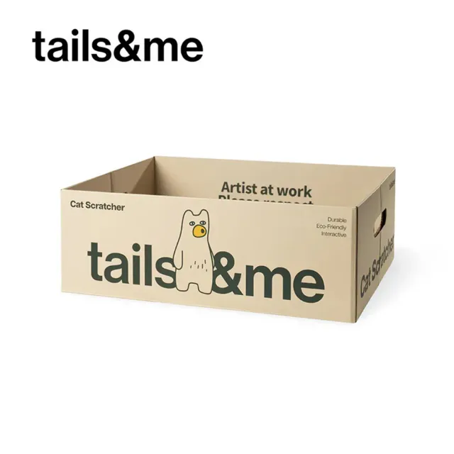 【tails&me 尾巴與我】居家生活 貓咪盒型貓抓板*2入組 黑熊 灰狼 鱷魚 (貓玩具、貓抓板)