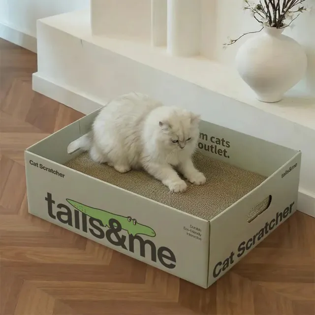 【tails&me 尾巴與我】居家生活 貓咪盒型貓抓板*2入組 黑熊 灰狼 鱷魚 (貓玩具、貓抓板)