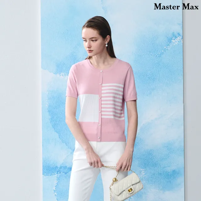 【Master Max】色塊拼接舒適質感針織上衣(8618013)