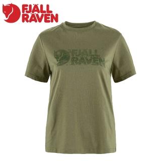 【Fjallraven】女 Lush Logo T-shirt T恤《綠》F14600165/短T/短袖/圓領T/棉T