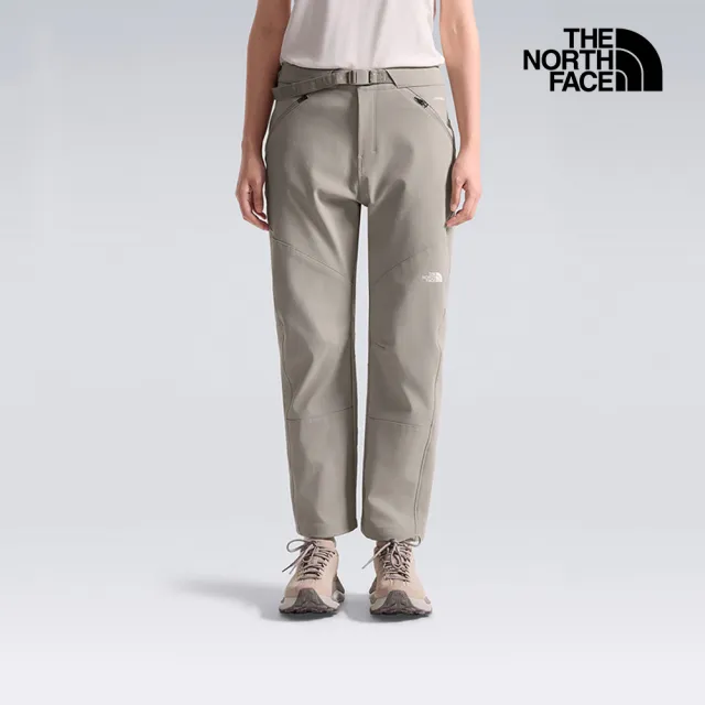 【The North Face】北面女款淺棕色DWR防潑水附腰帶輕量長褲|8KGT2MB