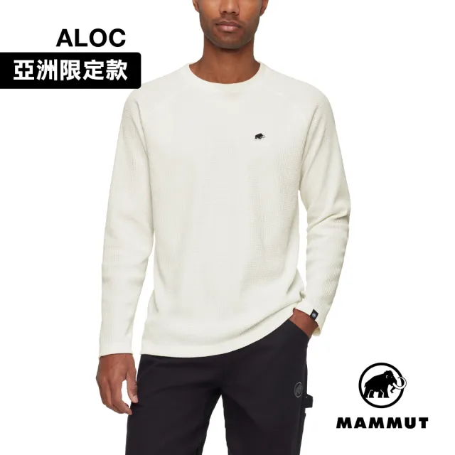 【Mammut 長毛象】Waffle Longsleeve AF 格紋快乾長袖T恤 白色 中性款 #106147