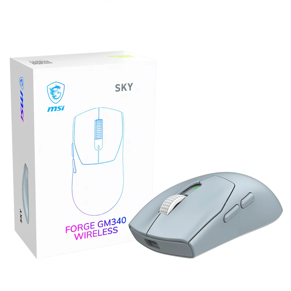 【MSI 微星】FORGE GM340 W SKY無線電競滑鼠