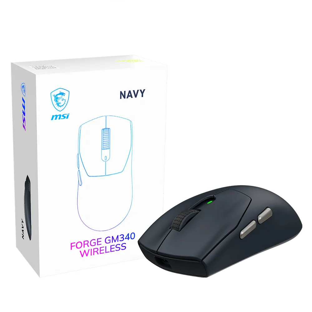 【MSI 微星】FORGE GM340 W NAVY無線電競滑鼠