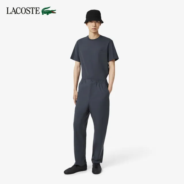 【LACOSTE】男款-都會機能通勤防曬短袖T恤(深灰色)