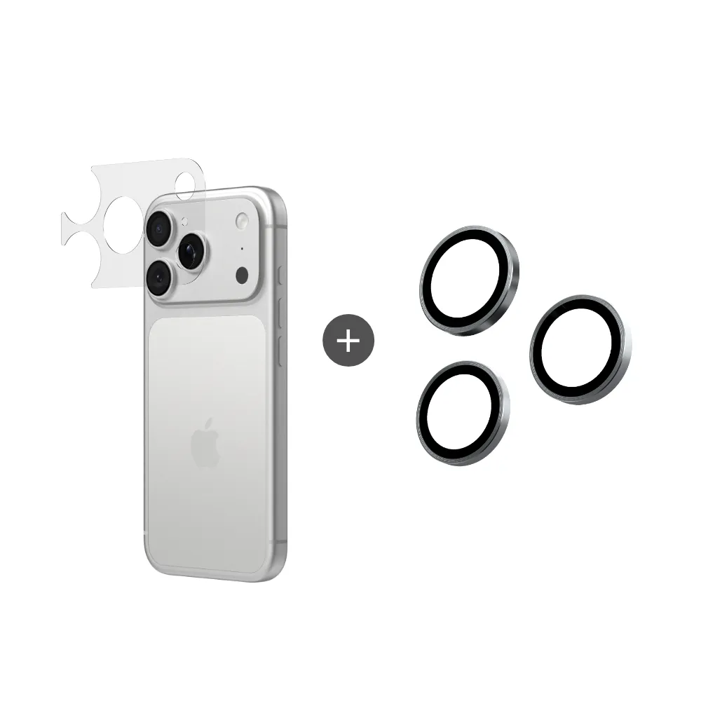 【RHINOSHIELD 犀牛盾】iPhone 17 Pro/17 Pro Max 鏡頭防護組-鏡頭玻璃保護貼(三片/組)+鏡頭底座保護貼