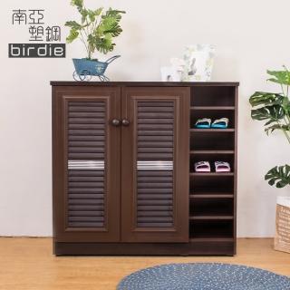【南亞塑鋼】MIT台灣製 | 3.3尺二門右開放塑鋼百葉鞋櫃(胡桃色)